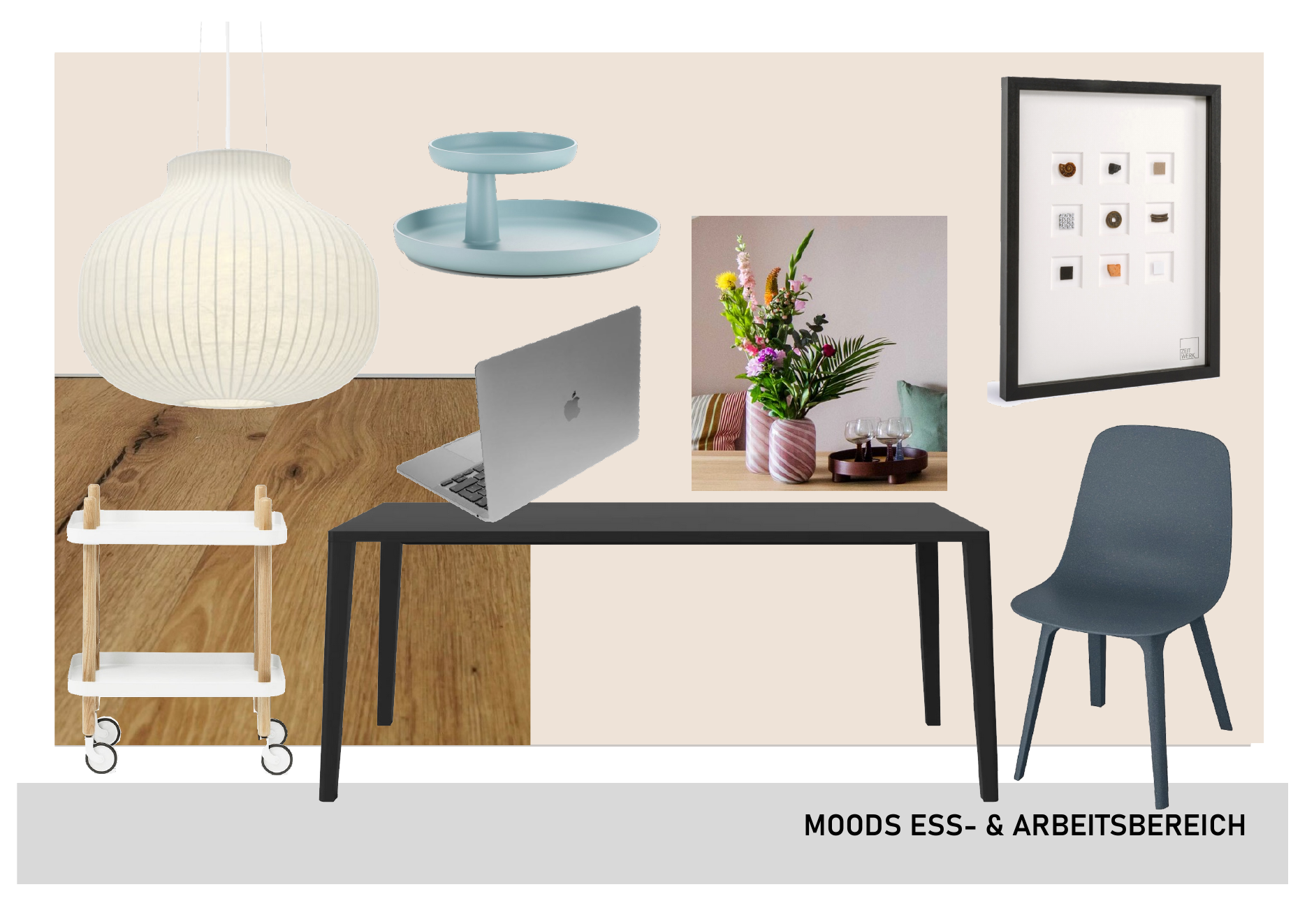 Moodboard Ess- und Arbeitsbereich